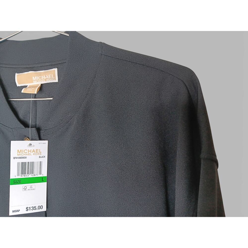New with tags Michael Michael Kors Button Jacket Black Gold Buttons Large - Picture 9 of 15